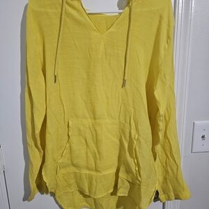 Yellow Bathing Suit Bikini Beach Pool Coverup with Hood